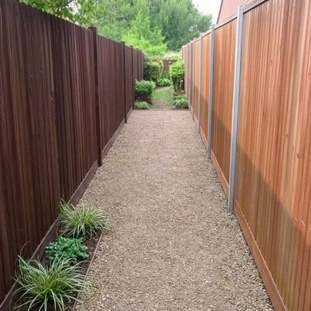 Side path & fence repaint — after