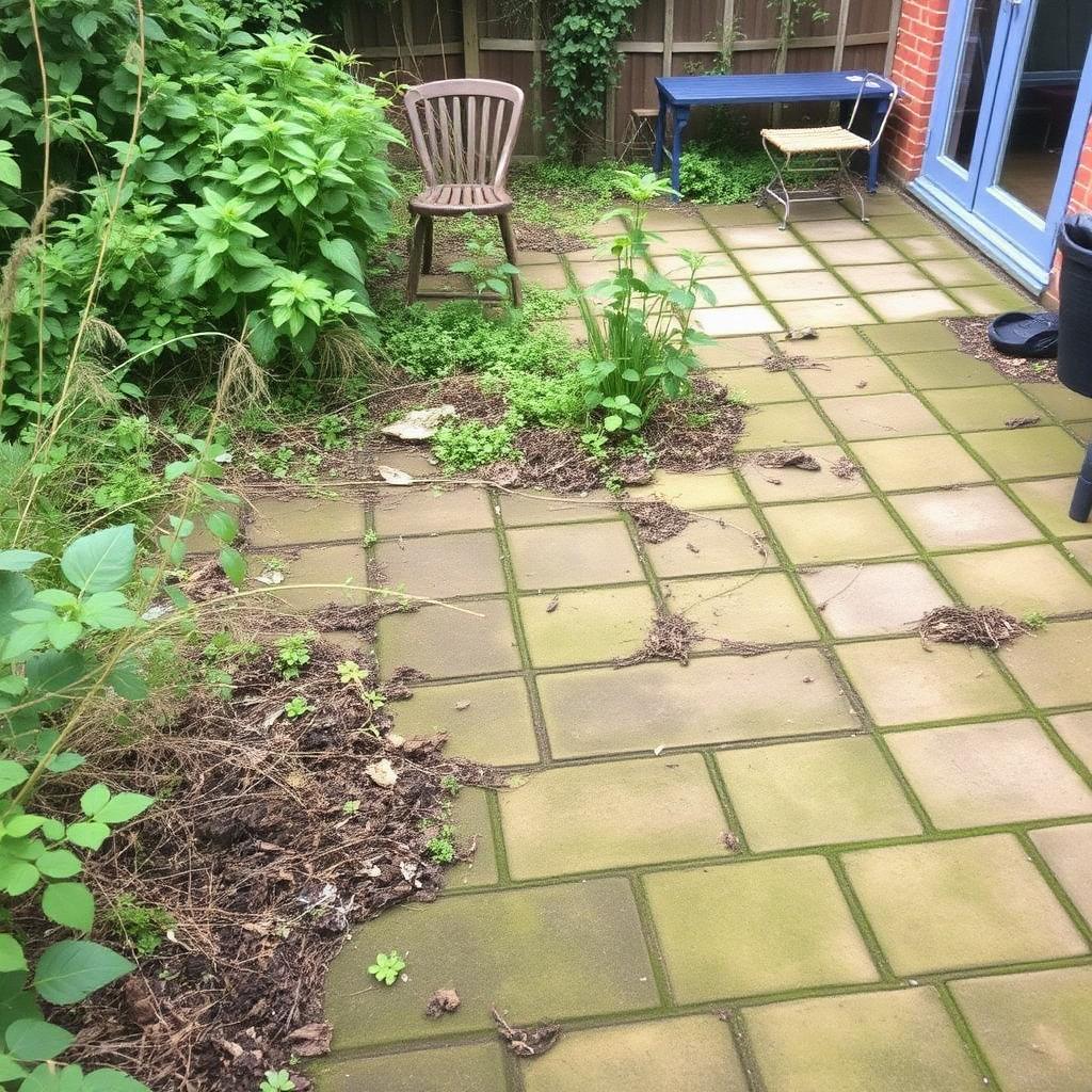 Patio & lawn refresh — before